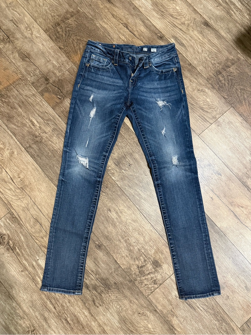 Miss Me Dark Blue Distressed Skinny Jeans